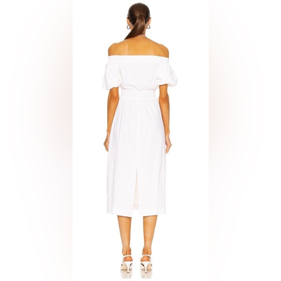 NWT A.L.C. Adena White Off-The-Shoulder Midi Dress Sz 2 Bohemian Ethereal Poplin - Picture 7 of 10